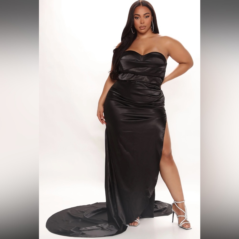 Black Satin Corset Gown